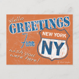 "Hallo, Grüße aus New York", NYC Retro Postkarte