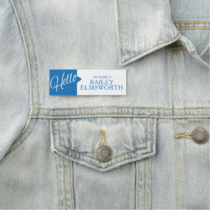Hallo Grüße Einführung Blue individuelle Name Tag Namensschild
