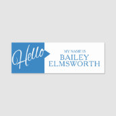 Hallo Grüße Einführung Blue individuelle Name Tag Namensschild (Vorderseite)