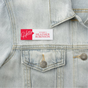 Hallo Grüße Einführung Roter individuelle Name Tag Namensschild