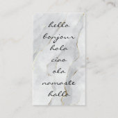 Hallo Grüße | Marmor Visitenkarte (Vorderseite)