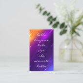 Hallo Grüße | Modernes Farbenspiel Visitenkarte (Stehend Vorderseite)