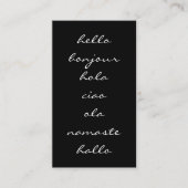 Hallo Grüße Schwarz und Weiß Visitenkarte (Vorderseite)