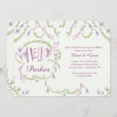 Hallo grüßen Baby-Treffen und Einladung (Vorne/Hinten)