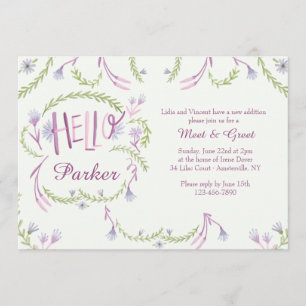 Hallo grüßen Baby-Treffen und Einladung