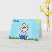 Hallo Grußkarte Karte (Gelbe Blume)