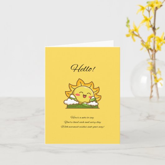 Hallo ! Grußkarte Karte (Gelbe Blume)