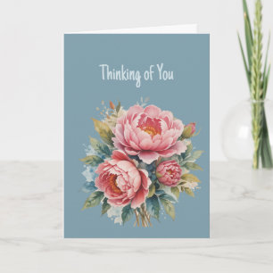 Hallo Hallo Denken Sie an Sie Pink Peony Garden Bl Karte