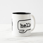 Hallo hallo (hallo hallo Grüße) Zweifarbige Tasse (VorderseiteRechts)