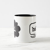 Hallo hallo (hallo hallo Grüße) Zweifarbige Tasse (Mittel)