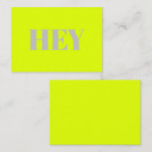 Hallo, Hallo, Hallo, Neon Chartreuse grün Hinweiskarte (Vorne/Hinten)