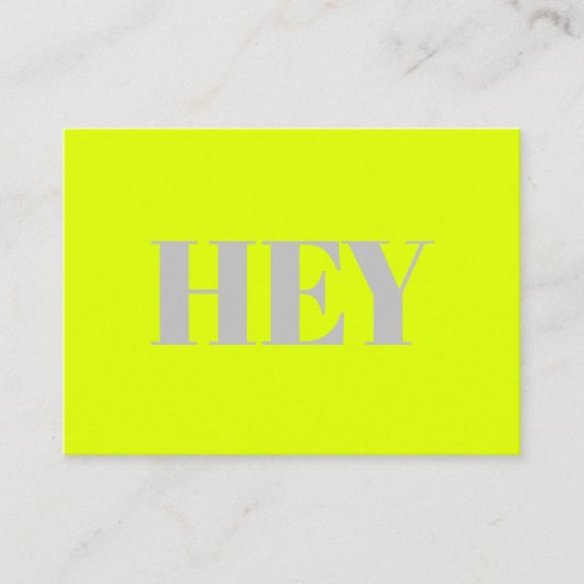 Hallo, Hallo, Hallo, Neon Chartreuse grün Hinweiskarte (Vorderseite)