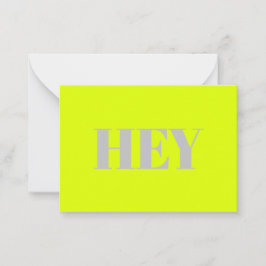 Hallo, Hallo, Hallo, Neon Chartreuse grün Hinweiskarte