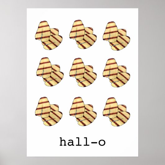 Hallo Hallo Halloumi Cheese Funny Feinschmecker Ar Poster (Vorne)