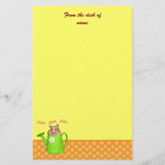 Hallo hallo Hamster Briefpapier (Vorderseite)