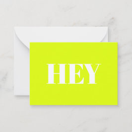 Hallo, Hallo, Hi, neon chartreuse grün weiß Hinweiskarte