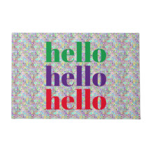 Hallo Hallo Multi-Color Modern Welcome Mat