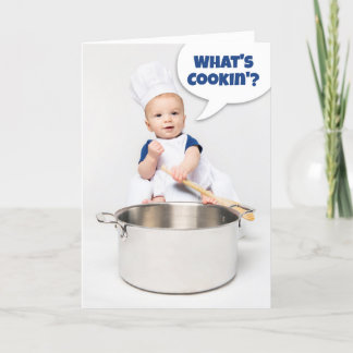 Hallo Hallo Was ist das Cookin für jeden Baby Koch Feiertagskarte