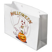 Hallo! Halloween Große Geschenktüte (Rückseite Schrägansicht)