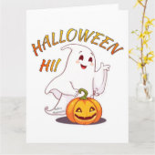 Hallo! Halloween Karte (Gelbe Blume)