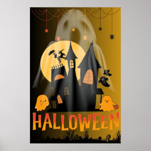 Hallo Halloween, Niedlich und Horror Boo Graphic Poster