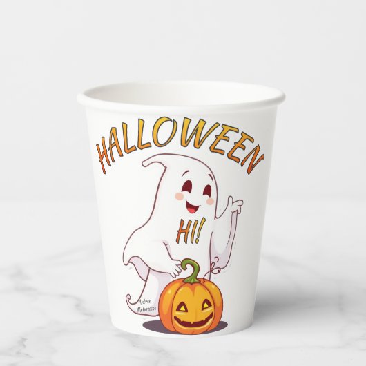 Hallo! Halloween Pappbecher (Vorderseite)