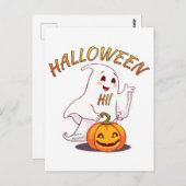 Hallo! Halloween Postkarte (Vorne/Hinten)