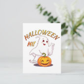 Hallo! Halloween Postkarte (Stehend Vorderseite)