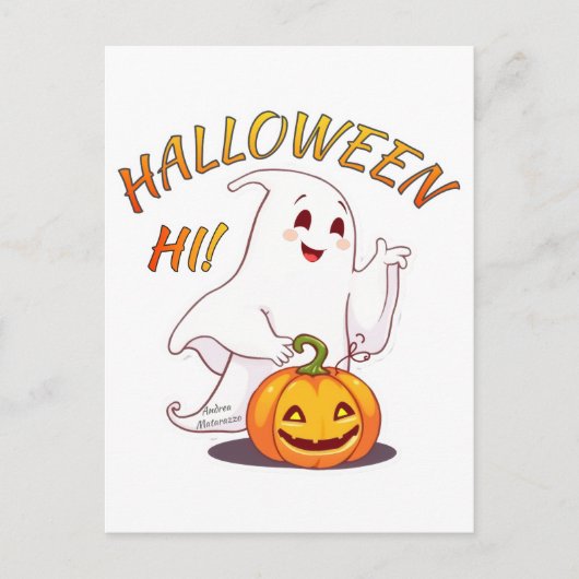Hallo! Halloween Postkarte (Vorderseite)