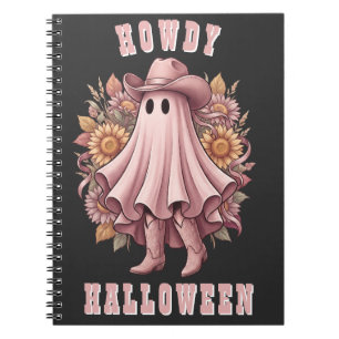 Hallo Halloween Rosa Cowboy-Geist Notizblock