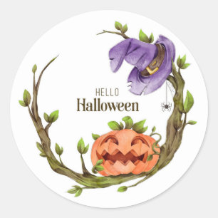 Hallo Halloween Runder Aufkleber