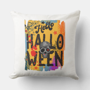 Hallo Halloween - Skull, Spooky Branchen & Web Kissen