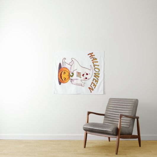 Hallo! Halloween Wandteppich (Beispiel (Horizontal))