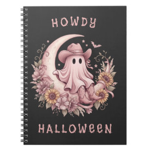 Hallo Halloween Western Geist auf Mond Notizblock
