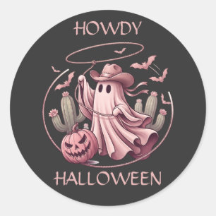 Hallo Halloween Wüsten-Geist Lasso Runder Aufkleber
