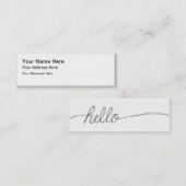 hallo handgeschriebene Anmerkung Mini Visitenkarte (Vorne/Hinten)