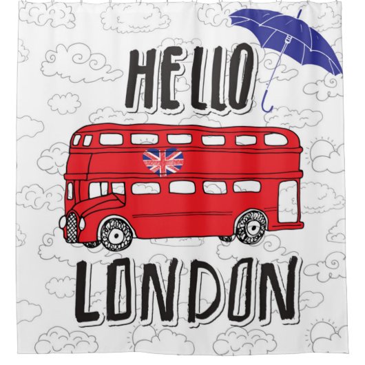 Hallo Handmit buchstaben gekennzeichnetes Zeichen Duschvorhang (Vorderseite)