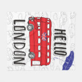 Hallo Handmit buchstaben gekennzeichnetes Zeichen Fleecedecke (Vorderseite (Horizontal))