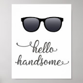 Hallo Handsome (Sonnenbrille) in Dark Gray Poster (Vorne)