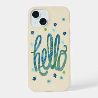 Hallo-Handyhülle mit süßen Blumen iPhone 15 Hülle