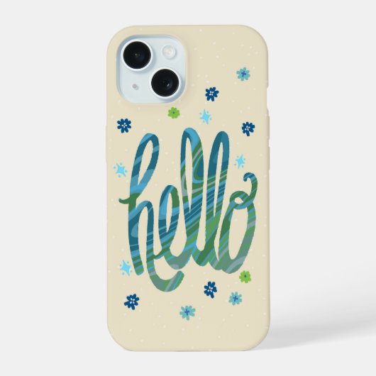 Hallo-Handyhülle mit süßen Blumen iPhone 15 Hülle (Rückseite)