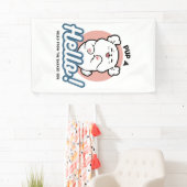 Hallo! - Happy White Dog Cartoon Design Banner (Insitu)