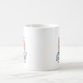Hallo! - Happy White Dog Cartoon Design Kaffeetasse (Mittel)