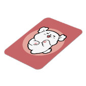 Hallo! - Happy White Dog Cartoon Design Magnet (Linke Seite)