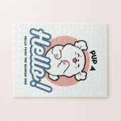 Hallo! - Happy White Dog Cartoon Design Puzzle (Horizontal)