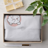 Hallo! - Happy White Dog Cartoon Design Seidenpapier (Geschenk)