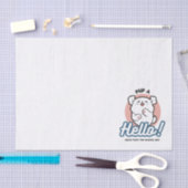 Hallo! - Happy White Dog Cartoon Design Seidenpapier (Handwerk)