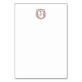 Hallo! - Happy White Dog Cartoon Design Tischnummer (Rückseite)