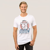 Hallo! - Happy White Dog Cartoon Design Tri-Blend Shirt (Vorderseite voll)