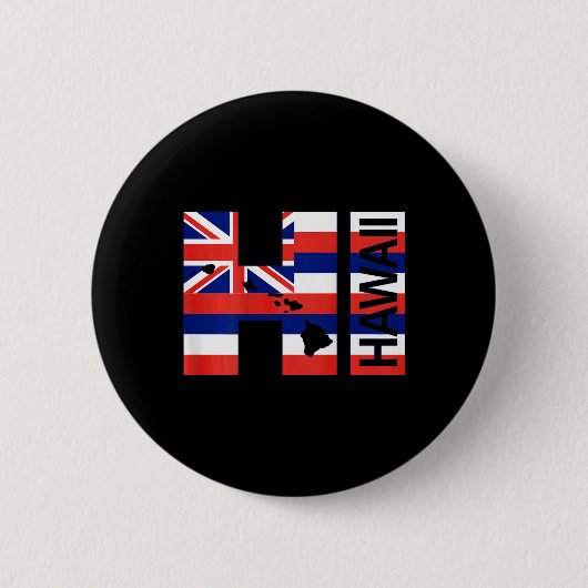 Hallo Hawaii-Inseln-Flagge Button (Vorderseite)
